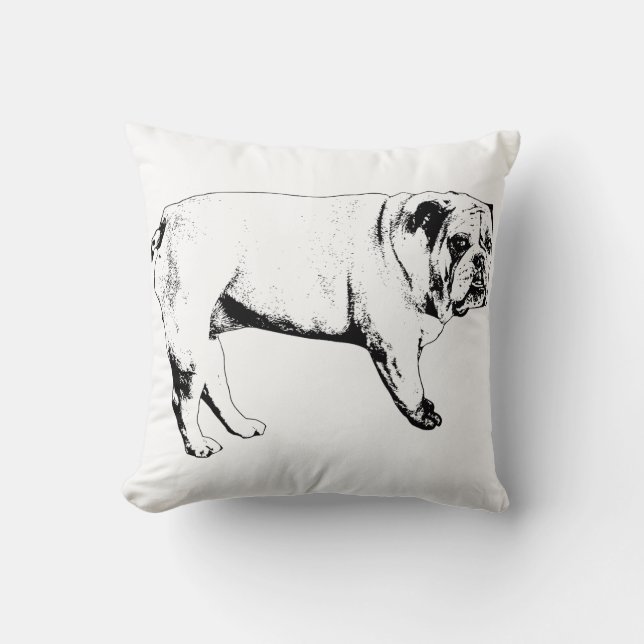 Saison de neige Bulldog Coussin (Recto)