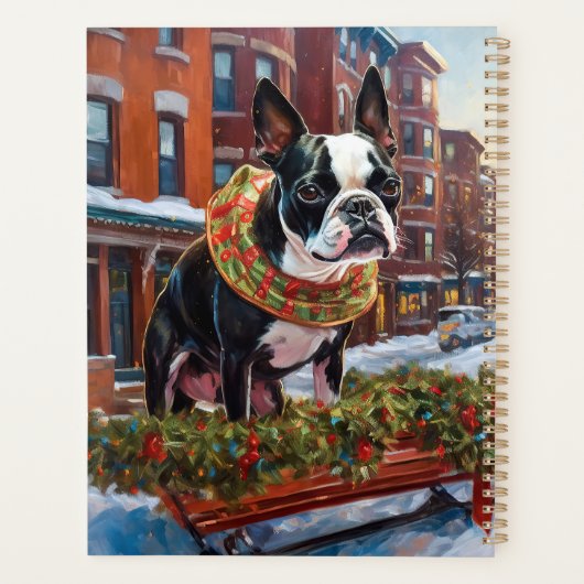 Saison de Noël de Boston Terrier (Dos)