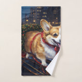 Saison de Noël de Corgi (Serviette à main)