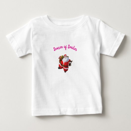 Saison de sourires – T-shirt de Noël pour bébé mig (Devant)