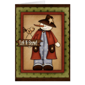 Saison d'hiver Snowfolk Snowman Carte de voeux 5