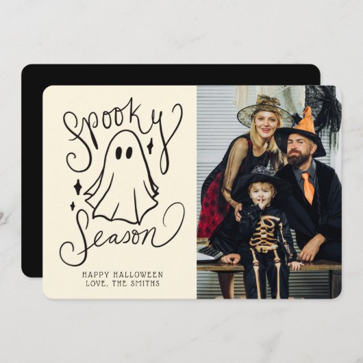 Saison éffrayante Halloween Carte photo (Devant / Derrière)