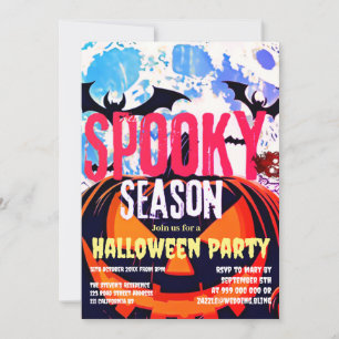 Saison éffrayante Halloween Citrouille Invitation