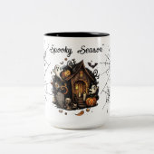 Saison éffrayante Haunted House Halloween café mug (Centre)