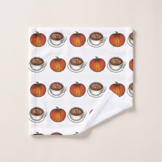 Saison épicée citrouille Automne Café Latte Automn (Gant de toilette)