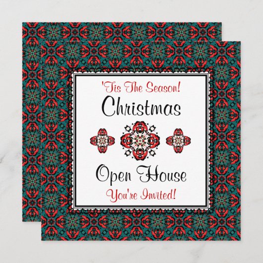 Saison Fêtes de Noël Invitations Open House (Devant / Derrière)