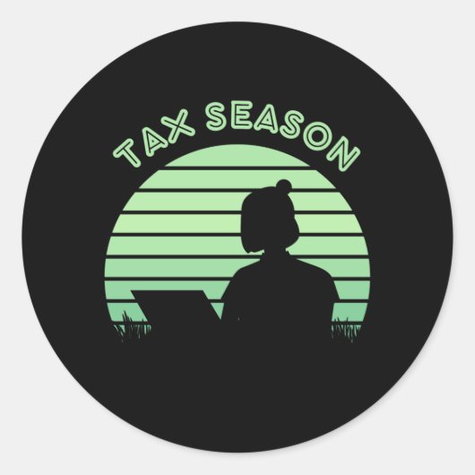 Saison fiscale Sticker rond classique (Devant)