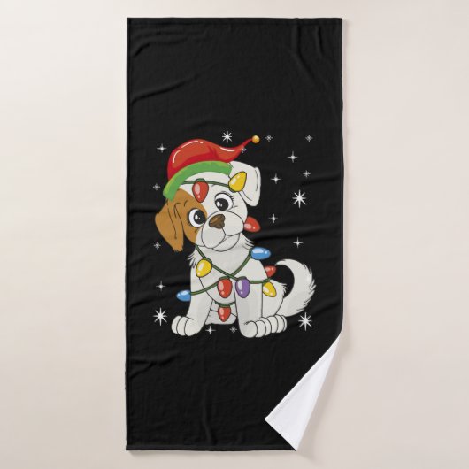 Saison Noël Père Noël Jack Russell Terrier (Serviette de bain)
