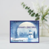 Saison Snowman Salutations de vacances Carte posta (Debout devant)