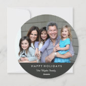 Saison Sprigs Round Holiday Carte photo (Dos)