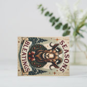 Saison's Bletings - Carte postale de chèvre festiv (Debout devant)