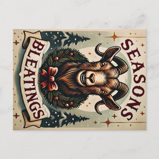 Saison's Bletings - Carte postale de chèvre festiv (Devant)