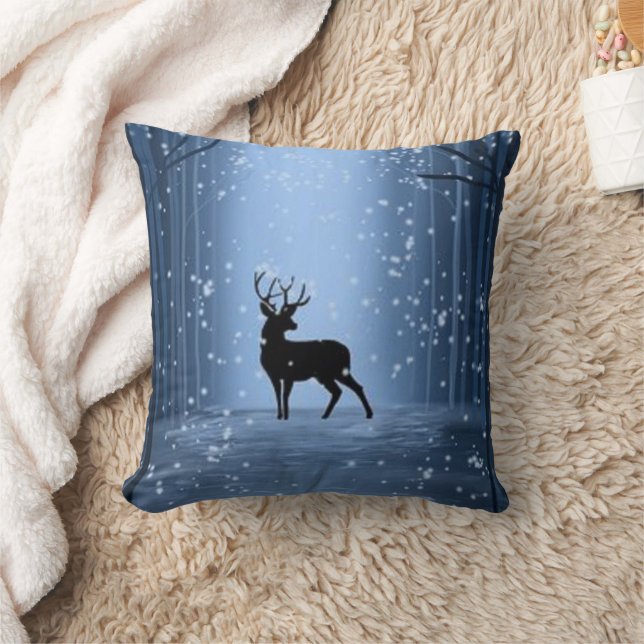 Saisons de cerfs Coussin d'hiver (Couverture)