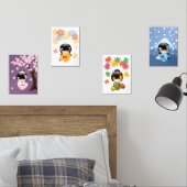 Saisons japonaises de poupées Kokeshi (Chambre à coucher)