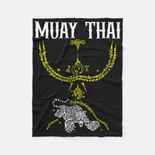 Sak Yant Muay Thai Kickboksen Tijger Tattoo Aziati Fleece Deken