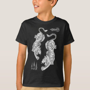 Sak Yant Muay Thai Kickboksen Tijgers Tattoo Aziat T-shirt