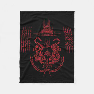 Sak Yant Muay Thai Kickbokstatoeïng Aziatische cul Fleece Deken