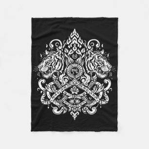 Sak Yant Muay Thai MMA Tattoo Twin Tiger Martial A Fleece Deken