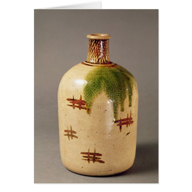 Sake-fles uit Oribe (Voorkant)