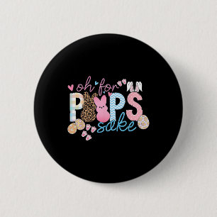 Sake Grappige Paashaas Print Glas Gelukkig Pasen W Ronde Button 5,7 Cm
