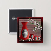 "Sake" Vierkante Button 5,1 Cm (Voorkant /achterkant)