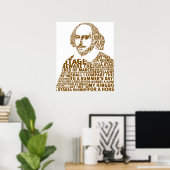 Sakespeare tekst ontwerp bruin poster (Thuiskantoor)