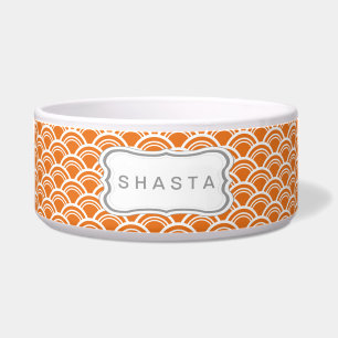 Sakia Wave Pattern Dog Bowl - pompoen Voerbakje