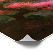 Sakora tree-Moonlit Waterfall with Cherr-pink Poster (Hoek)