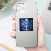 Sakora tree -Moonlit Waterfall with Cherry-nature Sticker (Telefoon)