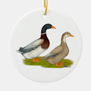 Saksen Ducks Keramisch Ornament