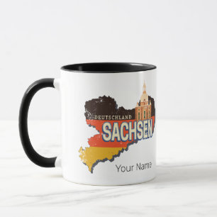 Saksen Duitsland Retro State Kaart Souvenir Mok