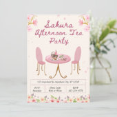 Sakura Afternoon Tea Party Invitation (Debout devant)