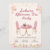 Sakura Afternoon Tea Party Invitation (Devant / Derrière)