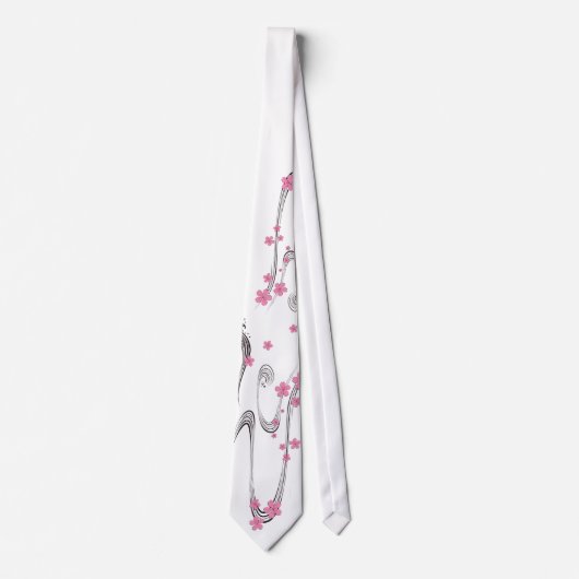 Sakura au-dessus de rivière - cravate de (Devant)