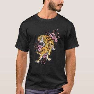 Sakura Azië Jungle Dier Tijger T-shirt