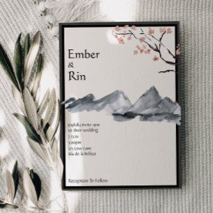 Sakura Berg   Casual v2 Border Bruiloft Kaart