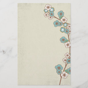 Sakura bleu fleurit la papeterie