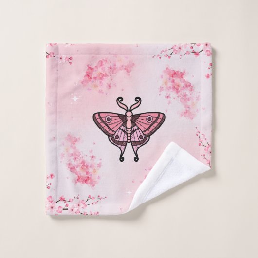 Sakura Bliss, Pink Moth, Arrière - plan Sakura (Gant de toilette)