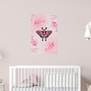 Sakura Bliss, Roze Mot, Sakura Achtergrond Poster
