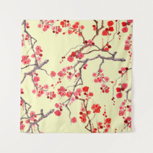 Sakura Bloesem Aquarel Naadloos Patroon Wandkleed