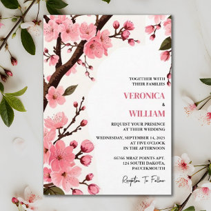 Sakura Blossom Een Pastel Garden Party Wedding Kaart