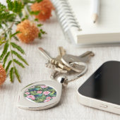 Sakura Blossom Patroon spelen Sleutelhanger (Zijkant)