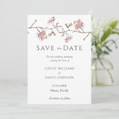 Sakura Blossom Save the Date Kaart (Staand voorkant)