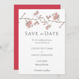 Sakura Blossom Save the Date Kaart