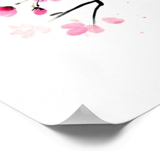 Sakura blossom. Schilderen Poster (Hoek)