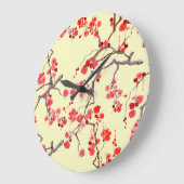 Sakura Blossom Waterverf Naadloos Patroon Grote Klok (Hoek)