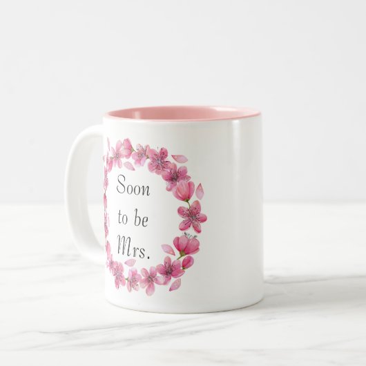Sakura Blossom Wreath Sera Bientôt Mme Mug (Devant gauche)