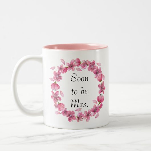 Sakura Blossom Wreath Sera Bientôt Mme Mug (Gauche)