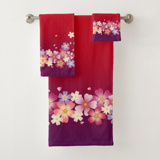 Sakura Blossoms Mixtes Kimono Style Rouge & Purple (En situation)