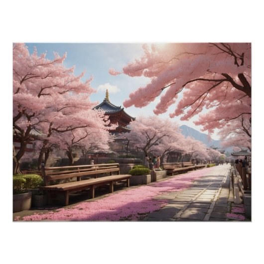 Sakura Bomen in Japan Perfect Poster (Voorkant)